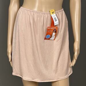 Vintage Vassarette Half Slip Side Slit Size Medium 16" Latte Beige Y2K New 11003